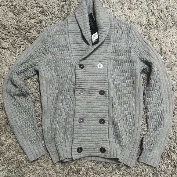 NWT Gray Cable Knit Cardigan with Buttons Size M - Picture 1 of 6